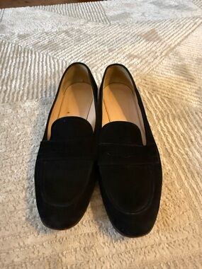 J. Crew Black Suede Penny Loafers